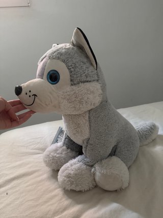 Peluche perro husky ojos azules