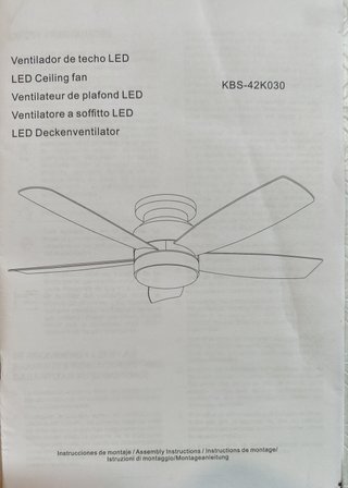 Ventilador techo, luz LED, mando y motor DC