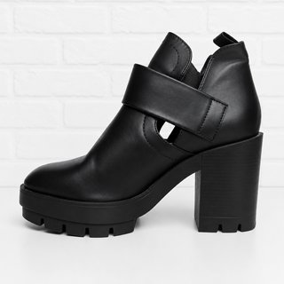 Botines Zara T40 Plataforma Tacón XL Negros