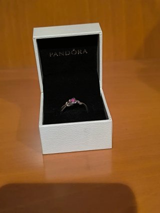 Anillo Pandora lazo Rosa y Plata