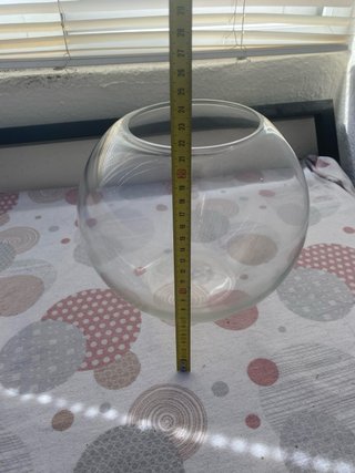 Florero De Vidrio Tipo Pecera Redonda (20cm)