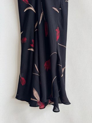 Vestido vintage seda Queentex floral