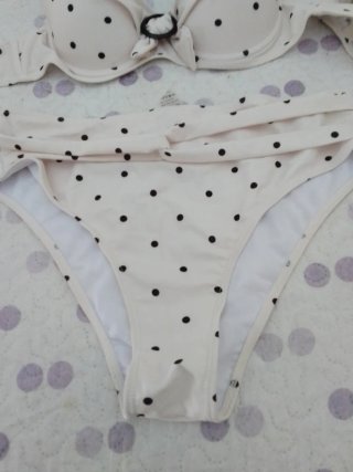 Bikini lunares beige talla L