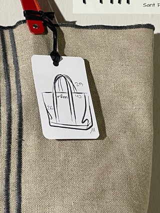 Bolso RFM Beige Rayas Azules
