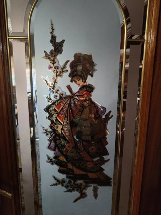 Puerta de madera - vidriera detalles ornamentales