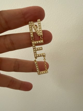 Pendientes Chanel Letras Perlas Doradas