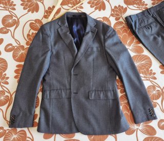 ABITO UOMO COMPLETO BLU PUNTINATO ELEGANTE 54