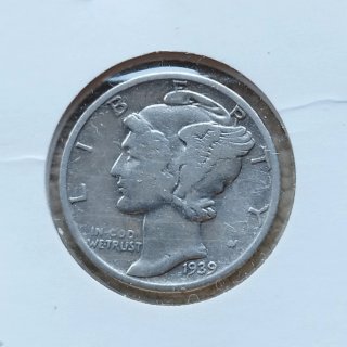 Moneda Plata Mercury USA 1939