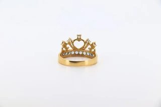 Anillo Corona con Piedras Azules