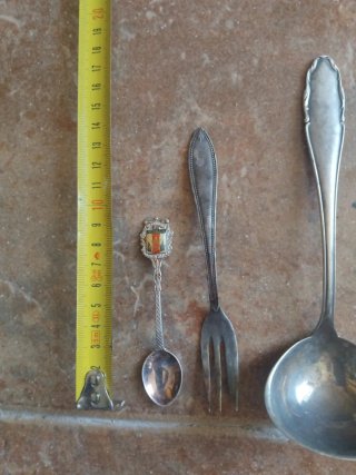 Lote cubiertos antiguos metal