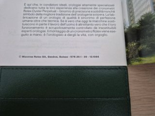 Original Booklet Il Vostro Rolex Oyster 1986
