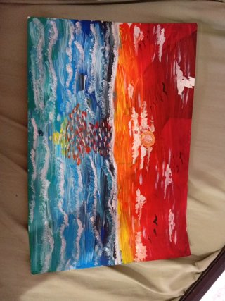 Pintura abstracta hecha a mano