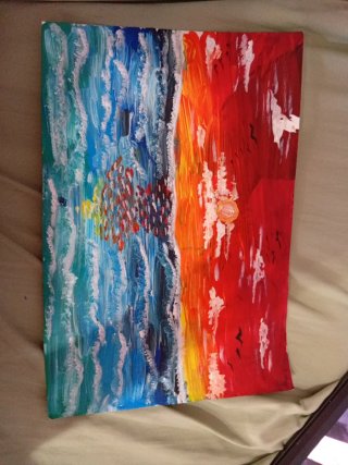 Pintura abstracta hecha a mano
