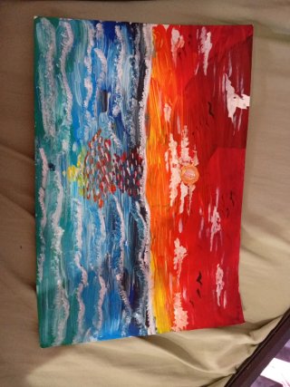 Pintura abstracta hecha a mano
