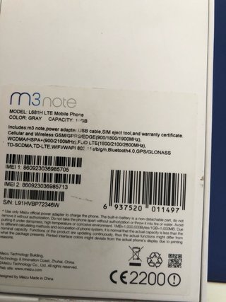 Meizu M3 Note 16 GB Gray