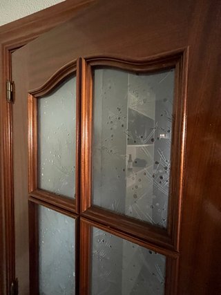 2 Puertas Madera y Cristal 72cm