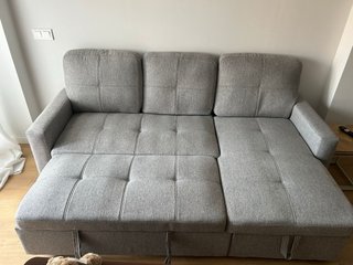 Sofá cama modular chaise longue gris