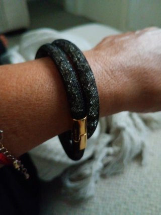 Pulsera/Gargantilla Swarovski Negra y Dorada