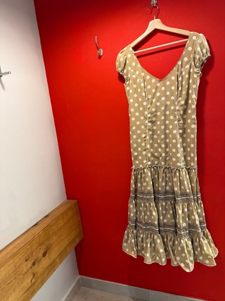 Vestido Flamenca Lunares Beige