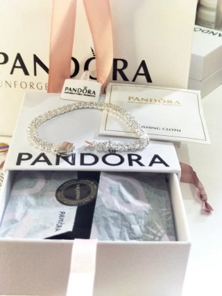 Pulsera Pandora eslabones brillantes plata19cm