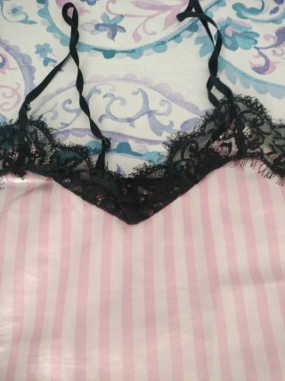 Pijama corto rayas rosa y negro