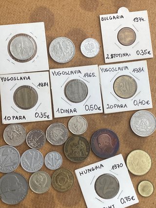 Lote monedas antiguas: Yugoslavia, Bulgaria, Hungr