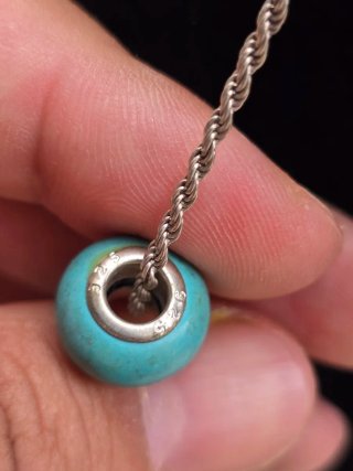 Collana Vintage Argento 12 Perle Turchesi
