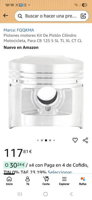 Kit Cilindro Piston CB125