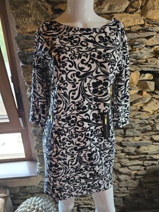 Vestido estampado blanco y negro