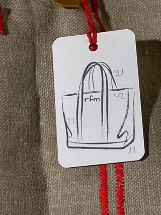 Bolso RFM Beige con Rayas Rojas