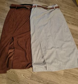 2 Faldas Pana Marrón y Gris