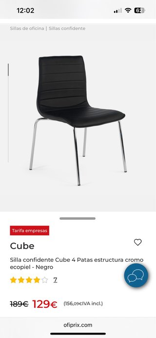 6 Sillas Ofiprix Cube ecopiel cromo