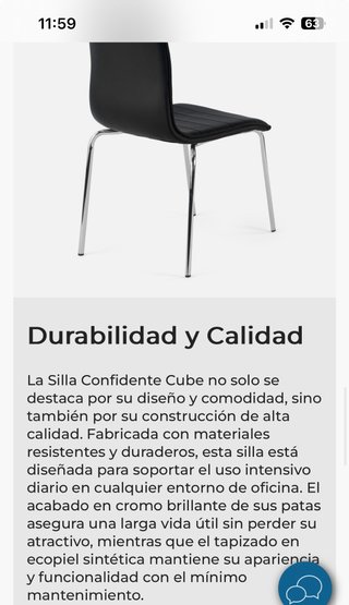 6 Sillas Ofiprix Cube ecopiel cromo