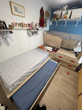 Cama nido con arcón y cajones