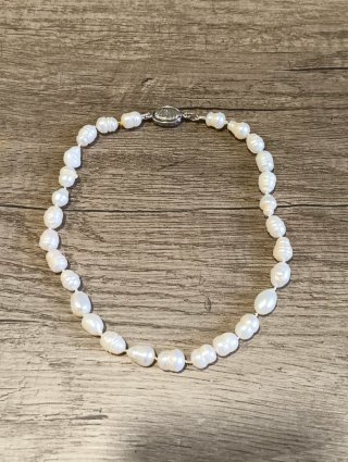 Girocollo donna perle fiume chiusura argentata
