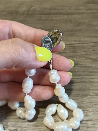 Girocollo donna perle fiume chiusura argentata