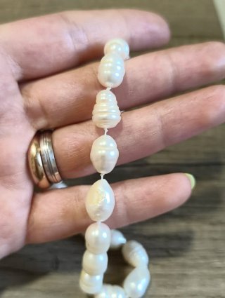 Girocollo donna perle fiume chiusura argentata
