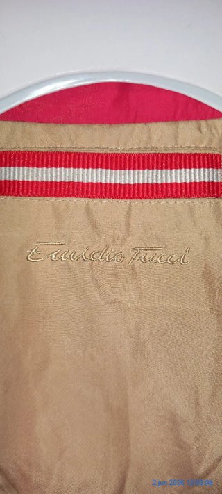 Gabardina Emidio Tucci Beige y Roja