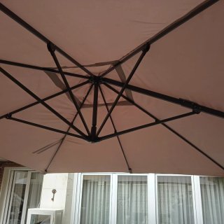Sombrilla terraza 3x4m +funda + 4 pies de hormigón