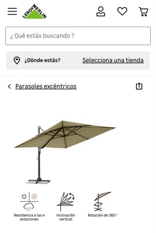 Sombrilla terraza 3x4m +funda + 4 pies de hormigón