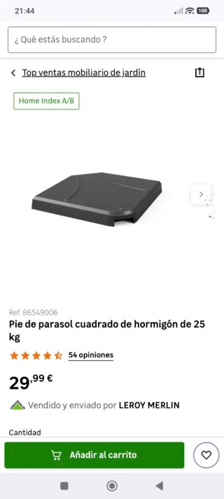 Sombrilla terraza 3x4m +funda + 4 pies de hormigón