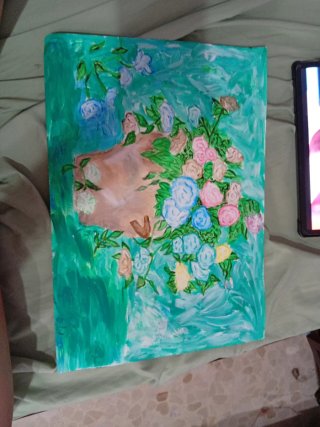 Pintura floral hecha a mano