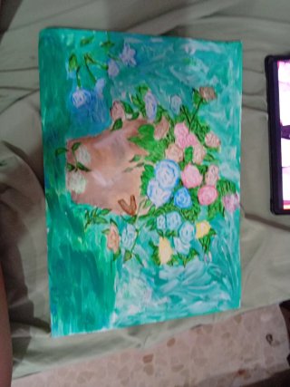 Pintura floral hecha a mano