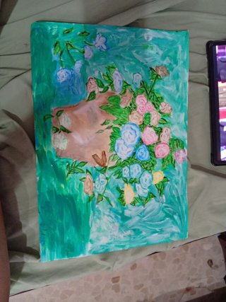 Pintura floral hecha a mano