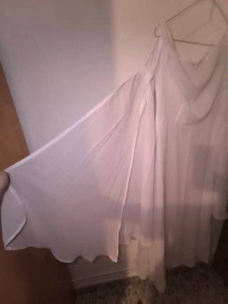 Vestido blanco transparente mangas largas M