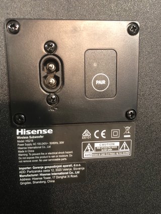 Subwoofer Inalámbrico Hisense HS218 Negro