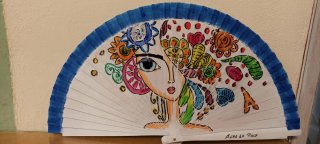 Abanico pintado a mano
