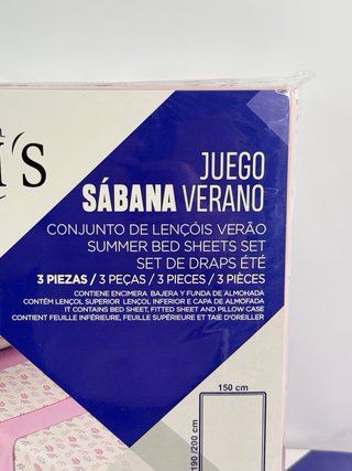 Juego Sábanas Cama 150cm 3 Piezas