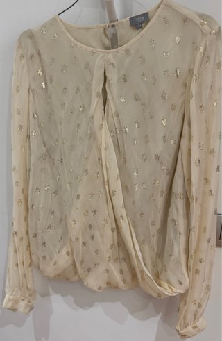 Blusa Intropia Lurex Beige Talla S