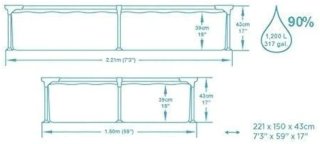 Piscina desmontable tubular infantil 221 x 150x43
